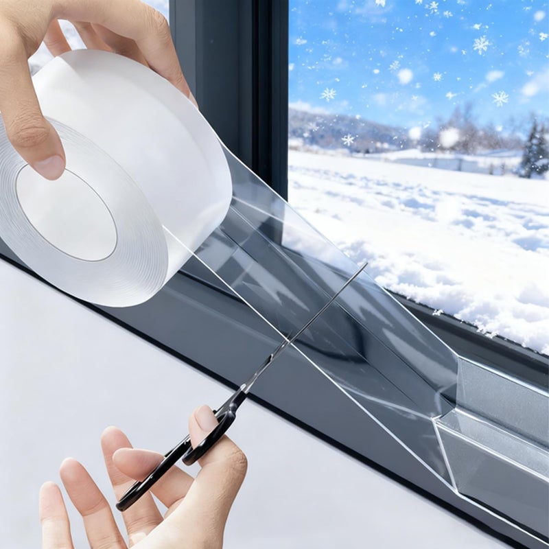 SWRT 20-Mil Thick Window Insulation for Winter Residue-Free, Heavy Duty Transparent Window Weather Sealing Tape, Weather Resistant, 2”x33FT Window Seal Tape Blocks Drafts for Doors Windows - Image 1